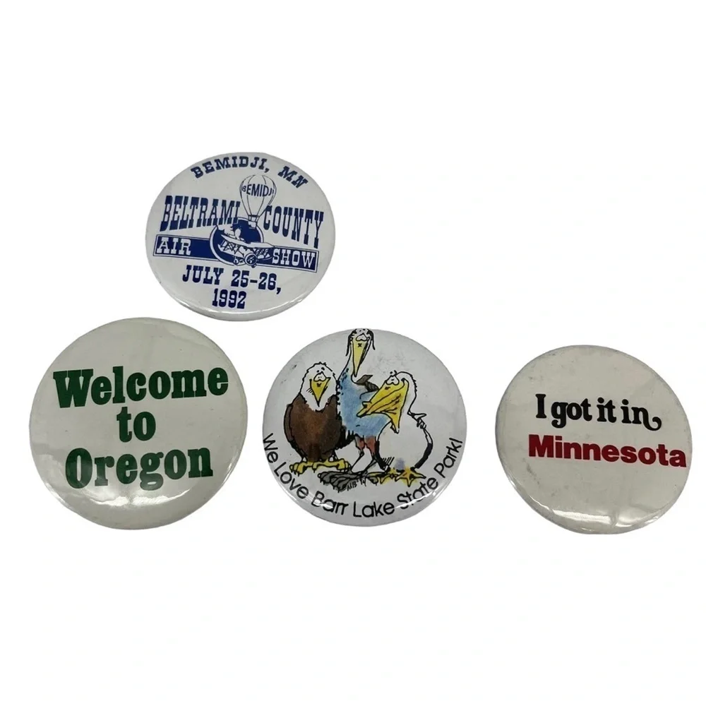 Vintage 90’s Pins Set of 4 Traveling USA‎ States Oregon Minnesota